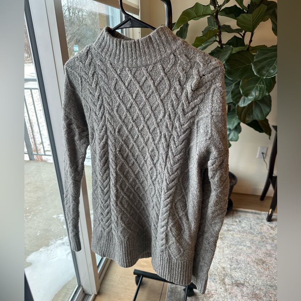 Grey H&M long cable knit sweater